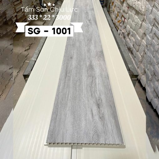 Sàn Nhựa Chịu Lực Màu xám vân gỗ - SG-1001