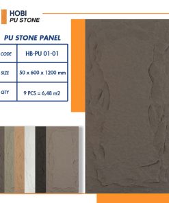 Tấm ốp PU giả đá HOBI HB-PU 01-01 ✅ Màu xám đậm