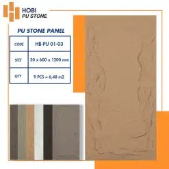 Tấm ốp PU giả đá HOBI HB-PU 01-03 ✅ Màu cát tự nhiên