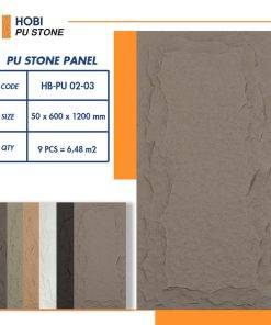 Tấm ốp PU giả đá HOBI HB-PU 02-03 ✅ Màu nâu xám