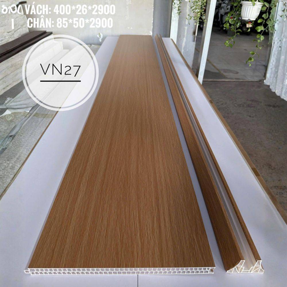 Tấm Vách Ngăn 2 Mặt VN27 - Màu Nâu Vàng Vân Gỗ